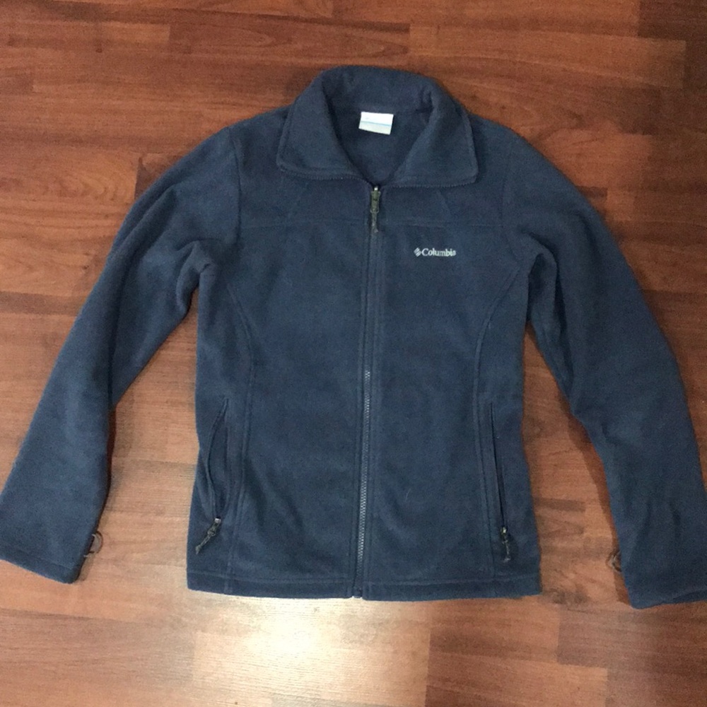 Columbia blue navy fleece jacket XS